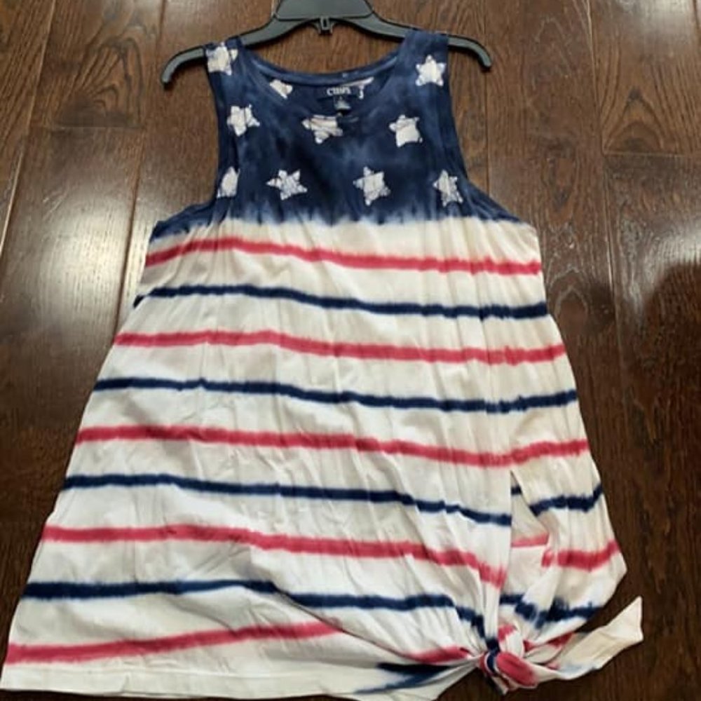 Chaps Red White and Blue Tank Top
